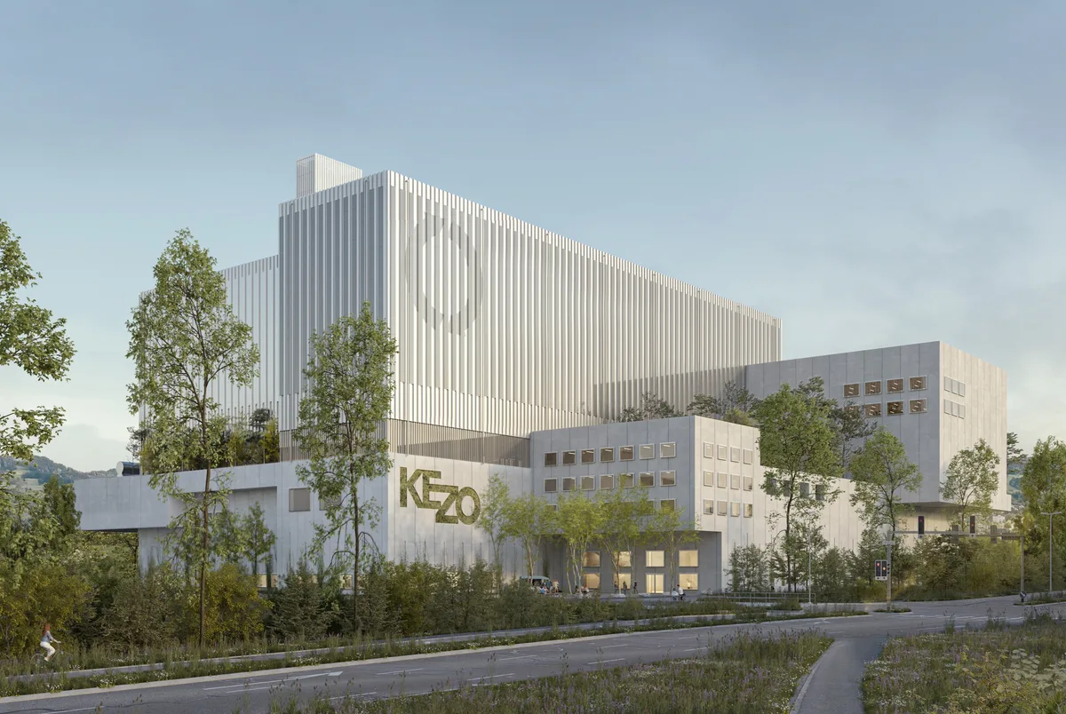 Visualisierung eines geplanten Neubaus der Kezo Hinwil.